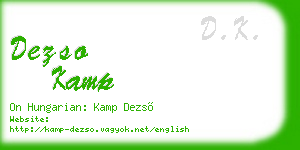 dezso kamp business card